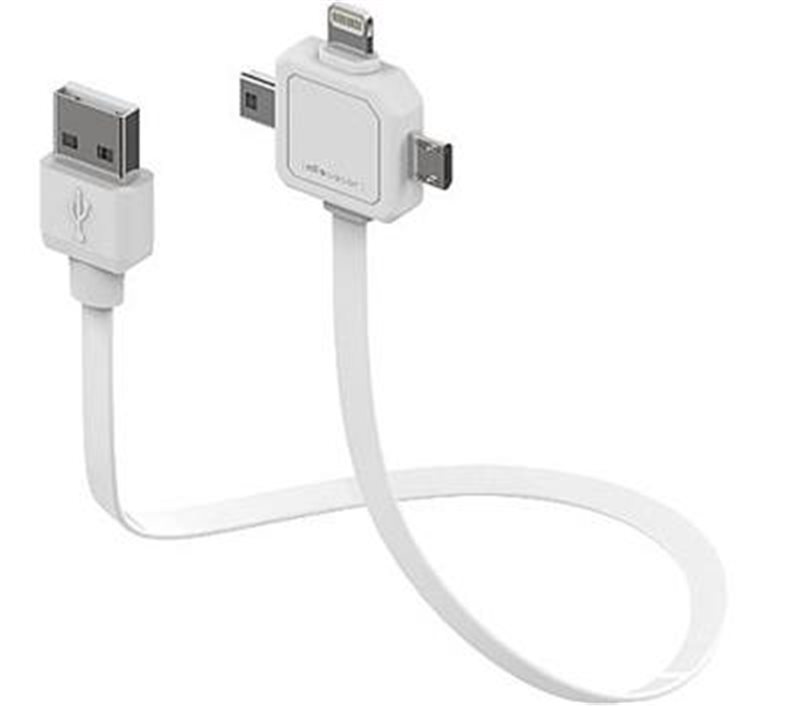 Atlantic trist fængsel ATC Market - Data kabel PowerCube POWER USB CABLE, White, multi-vidlice  (MicroUSB, MiniUSB, Apple Lightning)