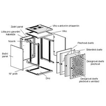 Knurr ConAct 12U Š600 H500, skleněné dveře