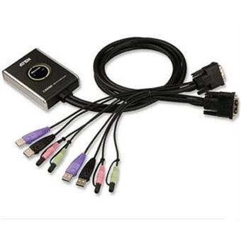 ATEN 2port DVI KVMP, USB 2.0, audio, mini, 1.2m