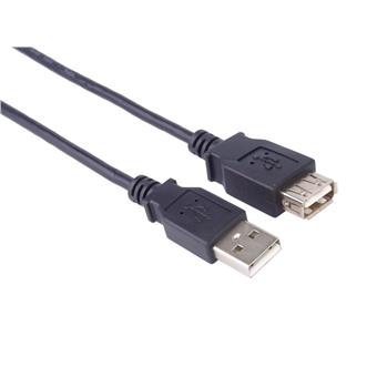 USB 2.0 kabel prodlužovací, A-A, 1m černá