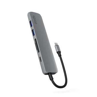 Epico 6v1 Alu Hub 8K s USB-C konektorom - šedá