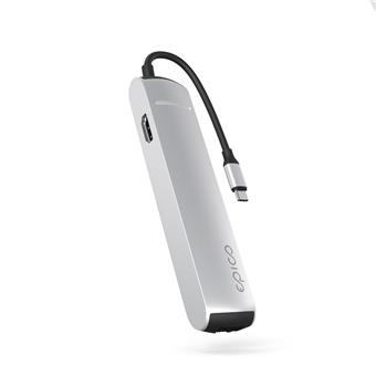 Epico 6v1 Slim Hub 8K s USB-C konektorom - strieborná
