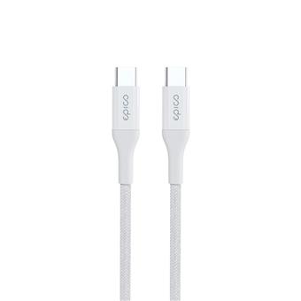 Epico Braided PD Cable 1,2m USB-C to USB-C - bílá