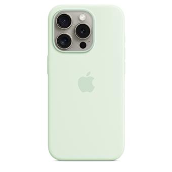 iPhone 15 Pro Silicone Case with MS - Soft Mint