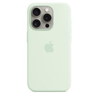 iPhone 15 ProMax Silicone Case with MS - Soft Mint