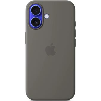 iPhone 16 Plus Silicone Case with MS - Stone Gray