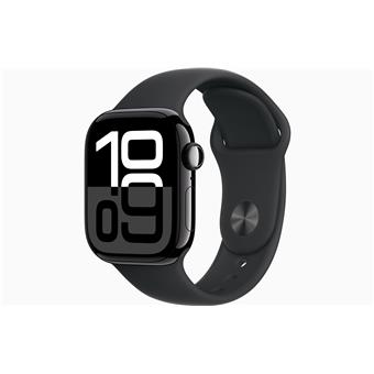 Apple Watch S10/42mm/Jet Black/Sport Band/Black/-S/M