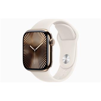 Apple Watch S10 Cell/42mm/Gold/Šport Band/Starlight/-S/M