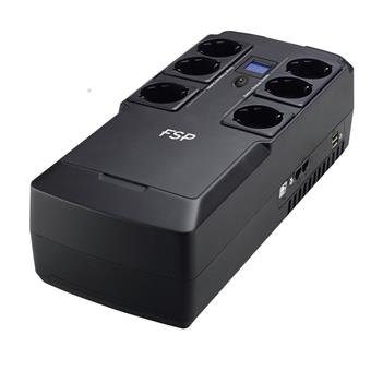 FSP UPS NanoFit 800, 800 VA / 480 W, 2xUSB power, LCD, RJ45, offline