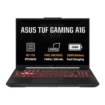 ASUS TUF Gaming A16/FA607NUQ-RL003Z/R7-170/16"/WUXGA/16GB/1TB/RTX 4050/bez OS/Gray/2R