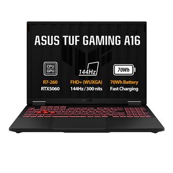 ASUS TUF Gaming A16/FA608UMI-TU167WZ/R7-260/16"/WUXGA/16GB/512GB/RTX 5060/W11H/Gray/2R