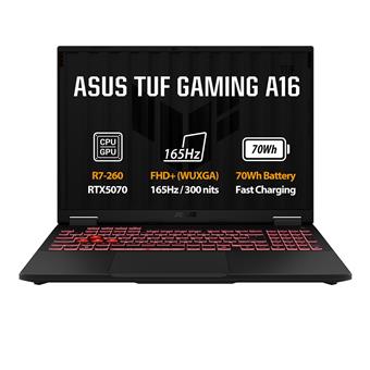 ASUS TUF Gaming A16/FA608UP-RV011W/R7-260/16"/WUXGA/16GB/512GB/RTX 5070/W11H/Gray/2R