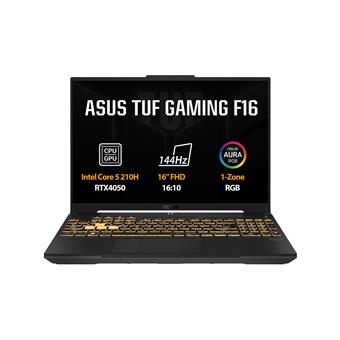 ASUS TUF Gaming F16/FX607VU/Intel Core 5 Procesor 210H/16"/WUXGA/16GB/1TB SSD/RTX 4050/W11H/Gray/2R