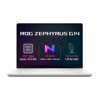 ASUS ROG Zephyrus G14/GA403GM-SY101Z/AI9-465/14"/2880x1800/32GB/1TB/RTX 5060/bez OS/White/2R