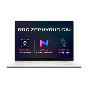ASUS ROG Zephyrus G14/GU405AR-SY003WZ/U9-386H/14"/2880x1800/32GB/1TB/RTX 5070Ti/W11H/White/2R