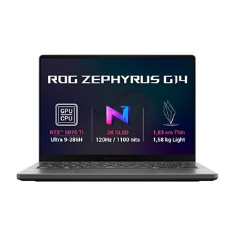 ASUS ROG Zephyrus G14/GU405AR-SY030WZ/U9-386H/14"/2880x1800/64GB/1TB/RTX 5070Ti/W11H/Gray/2R