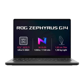 ASUS ROG Zephyrus G14/GU405AR-SY006W/U9-386H/14"/2880x1800/32GB/1TB/RTX 5070Ti/W11H/Gray/2R