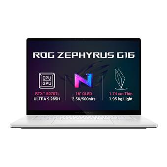 ASUS ROG Zephyrus G16/GU605CR-NEBULA169X/U9-285H/16"/2560x1600/32GB/2TB/RTX 5070Ti/W11P/White/2R