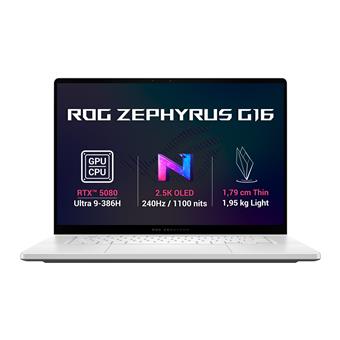 ASUS ROG Zephyrus G16/GU606AW-TB010WZ/U9-386H/16"/2560x1600/32GB/1TB/RTX 5080/W11H/White/2R