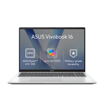 ASUS Vivobook 16/M1607KA-MB245WZ/AI5-330/16"/WUXGA/16GB/512GB/AMD int/W11H/Silver/2R