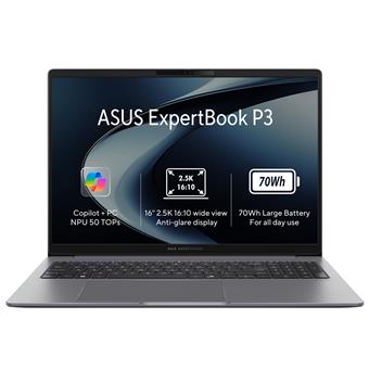 ASUS ExpertBook P3/PM3606CKA-PLR732X/AI7-350/16"/2560x1600/32GB/1TB/AMD int/W11P/Gray/3R On-Site