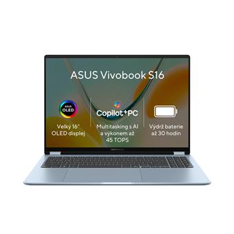 ASUS Vivobook S16/S5608QA/SDX1-26-101/16"/WUXGA/8GB/256GB/Adreno/W11H/Blue/2R