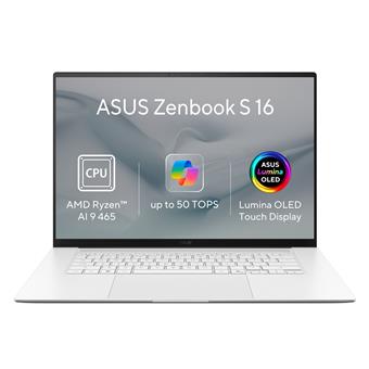 ASUS Zenbook S 16 OLED/UM5606GA-OLED528X/AI9-465/16"/2880x1800/T/32GB/1TB/AMD int/W11P/White/2R
