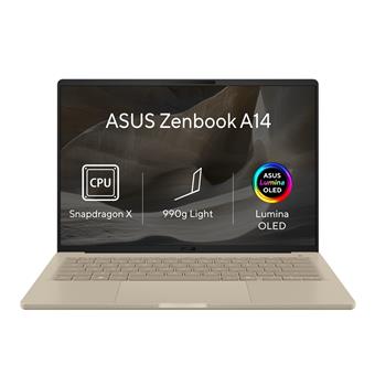 ASUS Zenbook A14/UX3407QA-OLED180W/SD-X1-26-100/14"/WUXGA/16GB/1TB/Adreno/W11H/Gold/2R