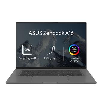 ASUS Zenbook A16/UX3607QA-OLED110WZ/SD-X1-26-100/16"/WUXGA/16GB/512GB/Adreno/W11H/Gray/2R