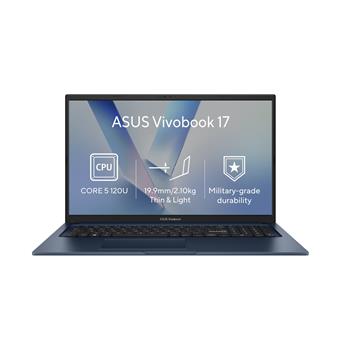 ASUS Vivobook 17/X1704VA-AU1055Z/5-120U/17,3"/FHD/8GB/512GB/Intel int/bez OS/Blue/2R
