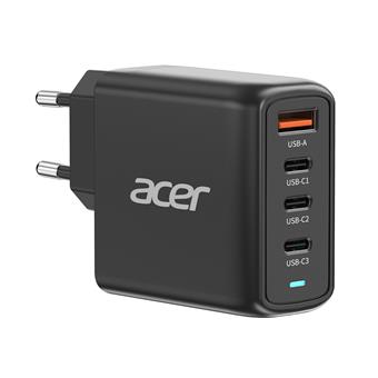 Acer GAN 100W PD charger, 3xUSB-C, 1xUSB-A čierny