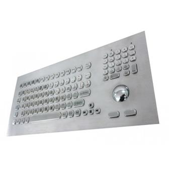 KB021 – Priemyselná nerezová klávesnica s trackballom do panelu, CZ, USB, IP65