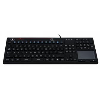 SK314-BL – Priemyselná silikónová antibakteriálna klávesnica s touchpadom podsvietená, CZ, USB, IP68