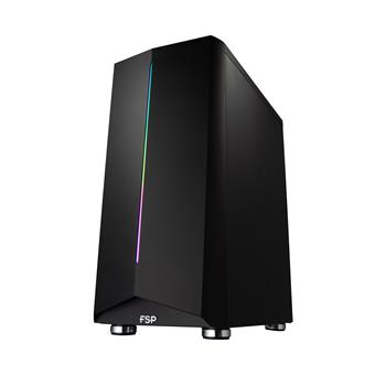 FSP/Fortron ATX Midi Tower CMT150 Black, průhledná bočnice