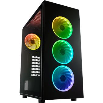 FSP/Fortron ATX Midi Tower CMT340 Black, průhledná bočnice, 4 x A. RGB LED 120 mm ventilátor