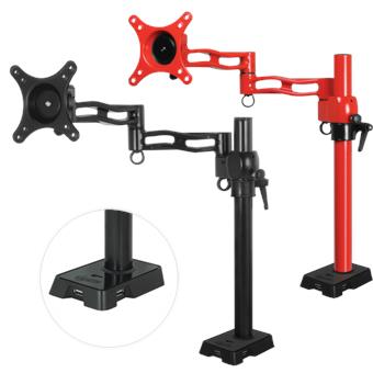 ARCTIC Z1 red - single monitor arm with USB Hub in
