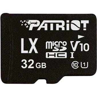 32GB microSDHC Patriot V10, class 10 U1 až 80MB/s + adapter