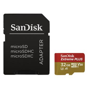 SanDisk Extreme PLUS/micro SDHC/32GB/95MBps/UHS-I U3 / Class 10/+ Adaptér