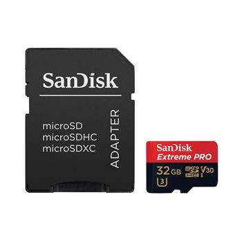 SanDisk Extreme PRO/micro SDHC/32GB/UHS-I U3 / Class 10/+ Adaptér