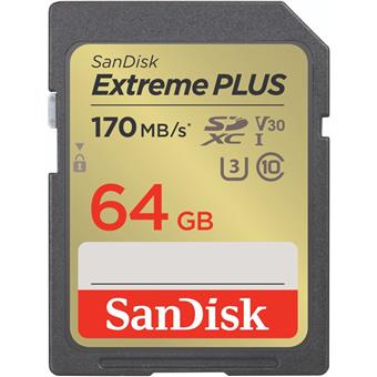 SanDisk Extreme PLUS/SDXC/64GB/170MBps/UHS-I U3 / Class 10