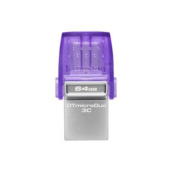 Kingston DataTraveler MicroDuo 3C/64GB/USB 3.2/USB-A + USB-C/Fialová