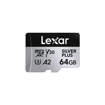 Lexar 64 GB H-P Silver Plus microSDHC s adp C10 A2