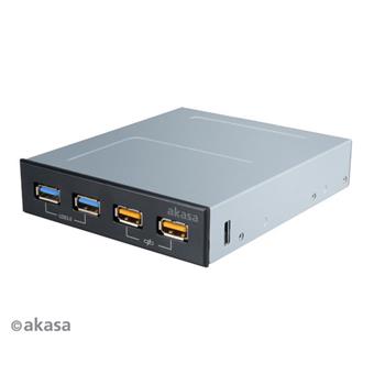 AKASA USB nabíjecí panel 2x USB 3.0 + 2x USB fast