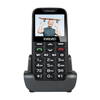 EVOLVEO EasyPhone XD, mobilní telefon pro seniory s nabíjecím stojánkem (černá barva)