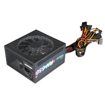 EVOLVEO RX 550, zdroj 550W ATX, RGB rainbow vent. 14cm, tichý, 80+, bulk
