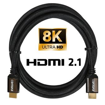 EVOLVEO XXtremeCord, kabel HDMI 2.1, délka 3 metry, podpora 8K ULTRA HD, 4K, 2K a FHD, 48Gbps šířka