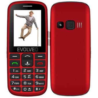 EVOLVEO EasyPhone EG, mobilní telefon pro seniory s nabíjecím stojánkem (červená barva)