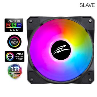 EVOLVEO 12FSB, ventilátor, 120mm, 4pin molex, ARGB, slave, čierny