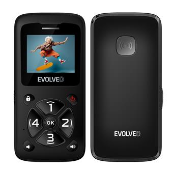 EVOLVEO EasyPhone ID, mobilný telefón pre seniorov, čierna