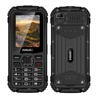 EVOLVEO StrongPhone Q1, vodotesný odolný Dual SIM telefón, čierny